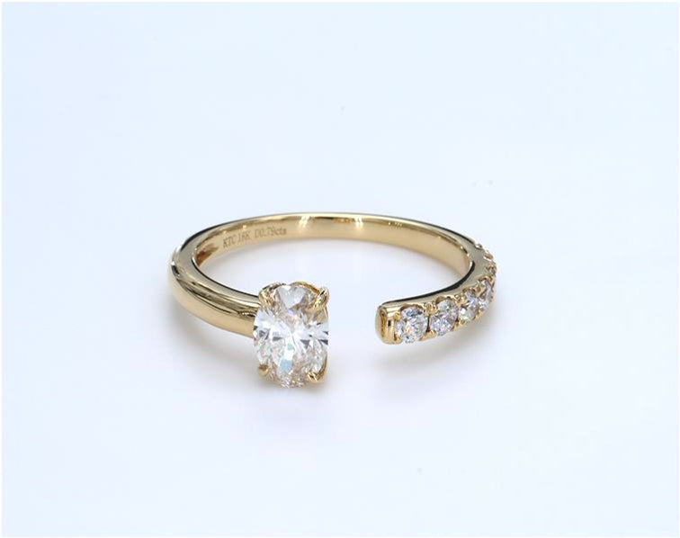 Designer Oval Space Diamond Ring