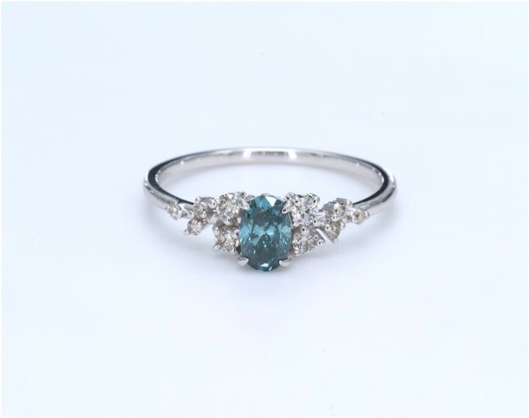 Classic Oval Blue Diamond Ring